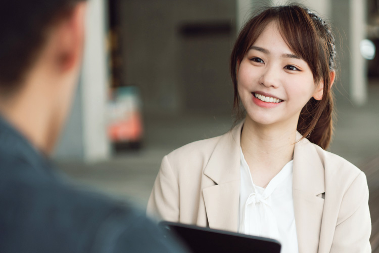 Eager student interviews for internship, hopes to impress potential employer.